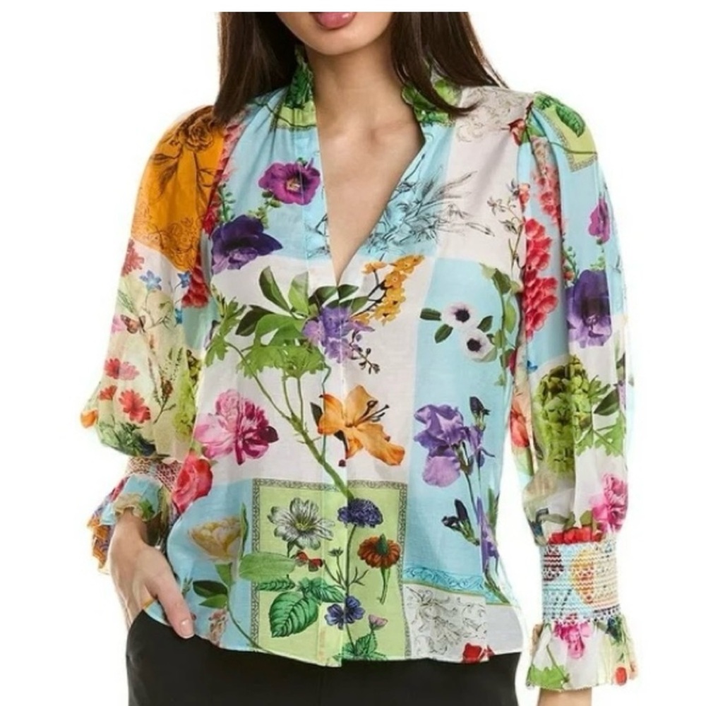 Alice + Olivia Multicolor Floral Blouse